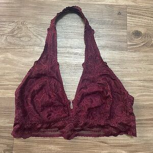 Victoria's Secret Pink Unlined Tropical Lace Halter Bralette Bra